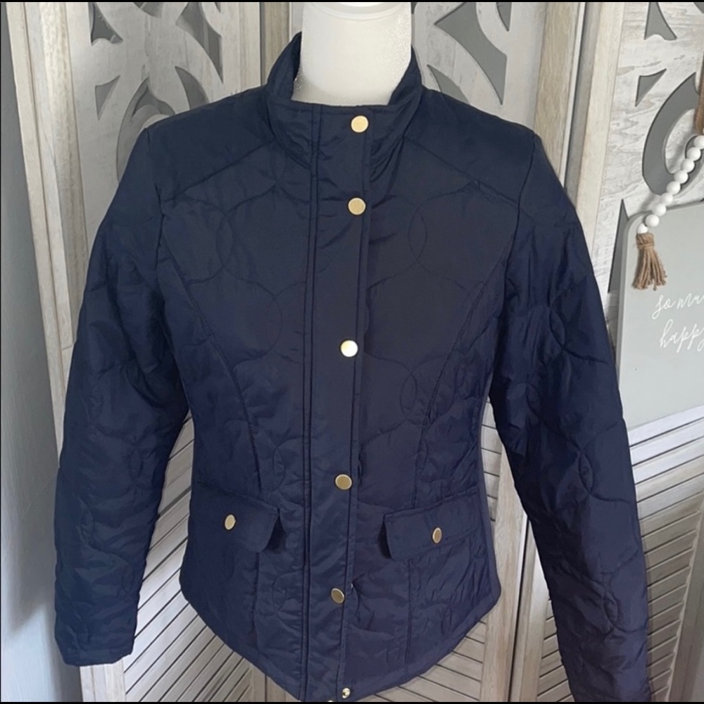 A New Day Navy Quilted Jacket Size Medium